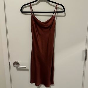 Mini cowl neck slip dress